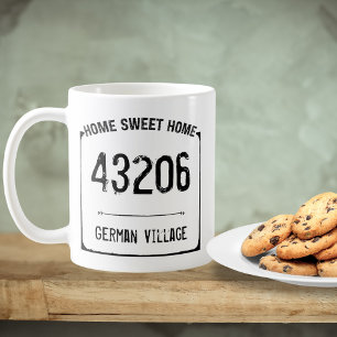 Rustic Home Sweet Home Zip Code Coffee Mug