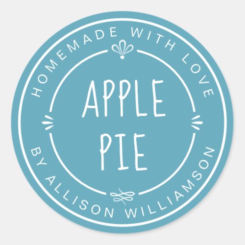 Rustic Homemade Apple Pie Maui Blue Classic Round Sticker