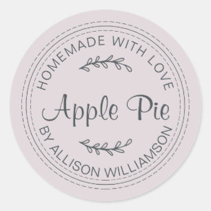 Rustic Homemade Baked Goods Apple Pastel Purple Classic Round Sticker
