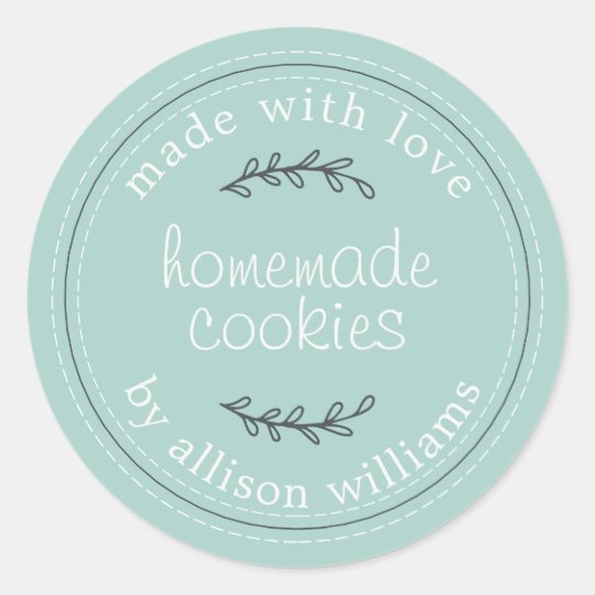 Rustic Homemade Baked Goods Cookies Blue Classic Round Sticker | Zazzle.com