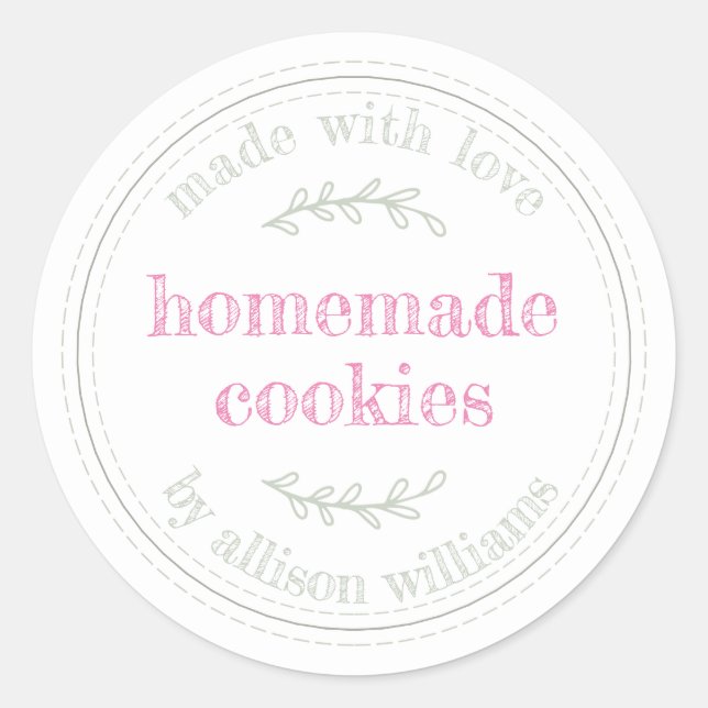 Rustic Homemade Baked Goods Cookies Classic Round Sticker (Front)