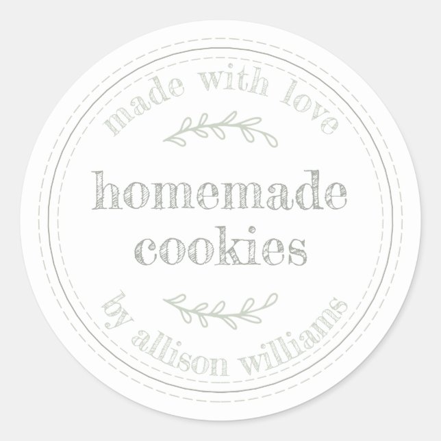 Rustic Homemade Baked Goods Cookies Classic Round Sticker (Front)