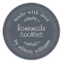 Rustic Homemade Baked Goods Cookies Navy Blue Classic Round Sticker