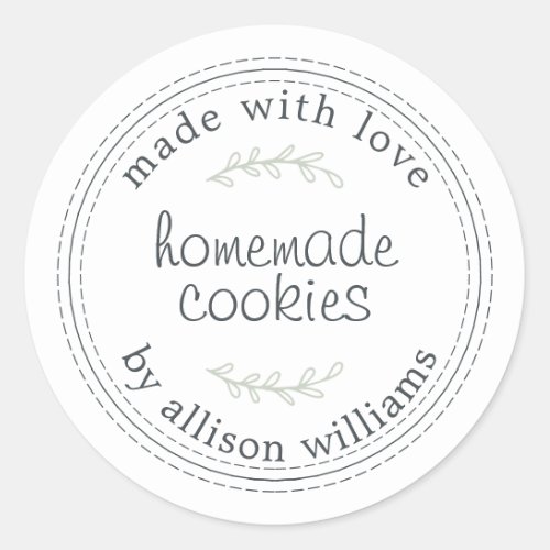 Rustic Homemade Baked Goods Cookies Red Classic Round Sticker