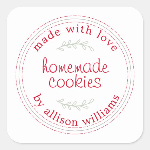 Rustic Homemade Baked Goods Cookies Square Sticker