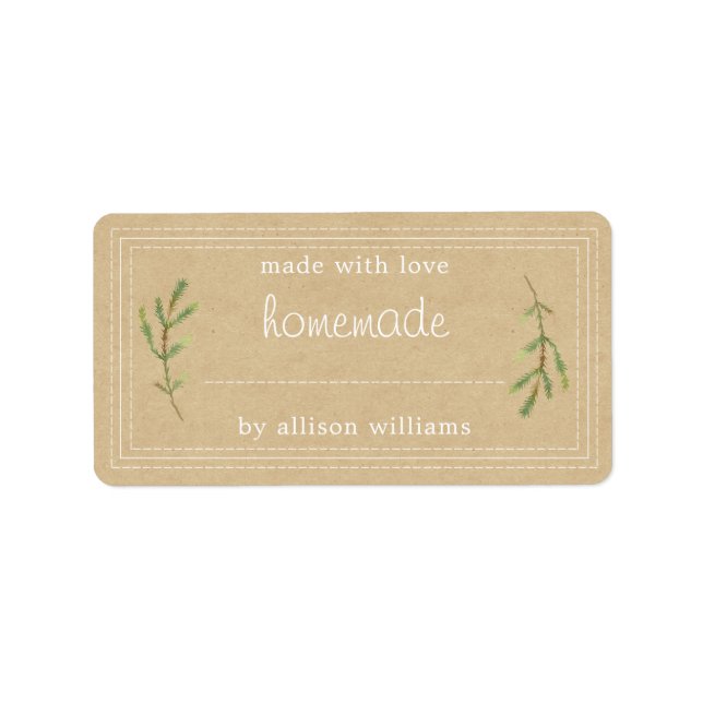 Rustic Homemade Baked Goods Jam Can Kraft Paper Label (Front)