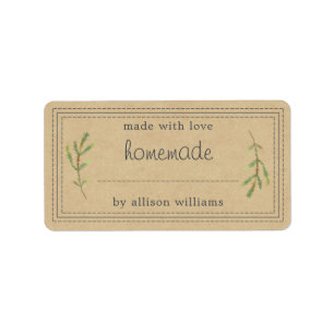 Rustic Homemade Baked Goods Jam Can Kraft Paper Label