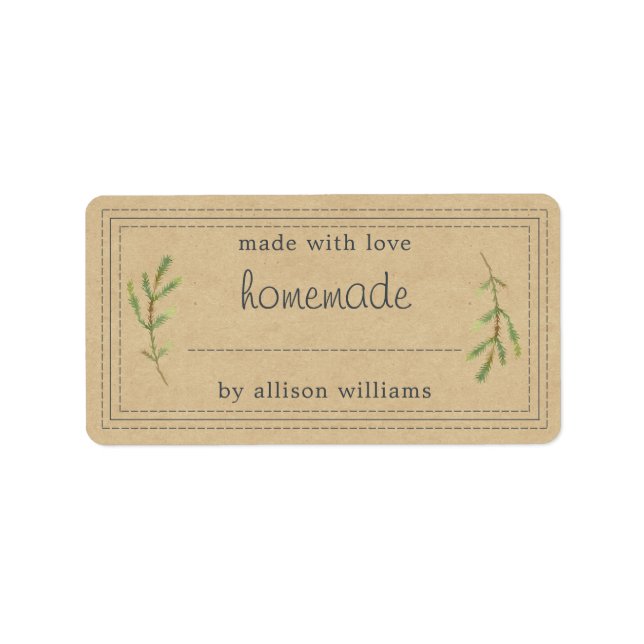 Rustic Homemade Baked Goods Jam Can Kraft Paper Label (Front)