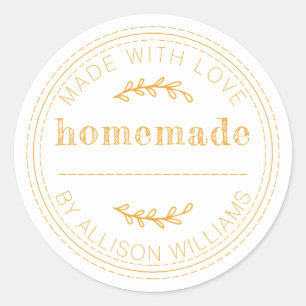 Rustic Homemade Baked Goods Jam Can Mellow Yellow Classic Round Sticker