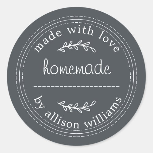 Rustic Homemade Baked Goods Jam Can Off_black Classic Round Sticker