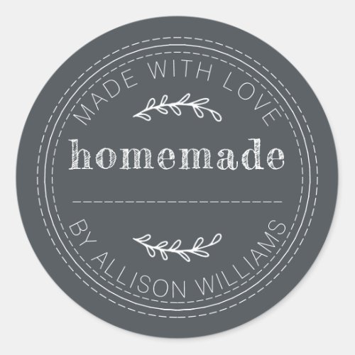 Rustic Homemade Baked Goods Jam Can Off_Black Classic Round Sticker