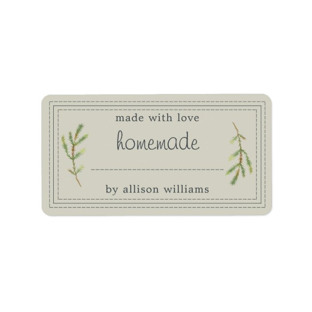 Rustic Homemade Baked Goods Jam Can Silver Green Label (Front)