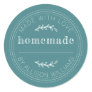 Rustic Homemade Baked Goods Jam Can Teal Classic Round Sticker
