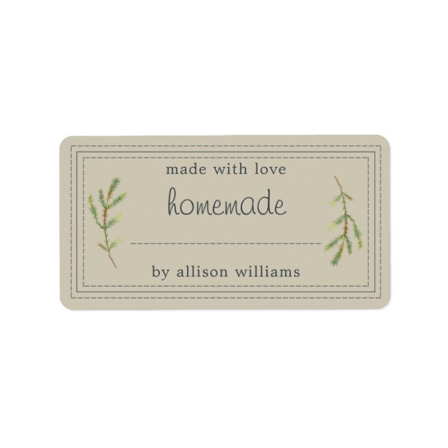 Rustic Homemade Baked Goods Jam Canning Gray Label (Front)