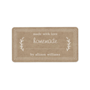 Rustic Homemade Baked Goods Jam Canning Kraft Label