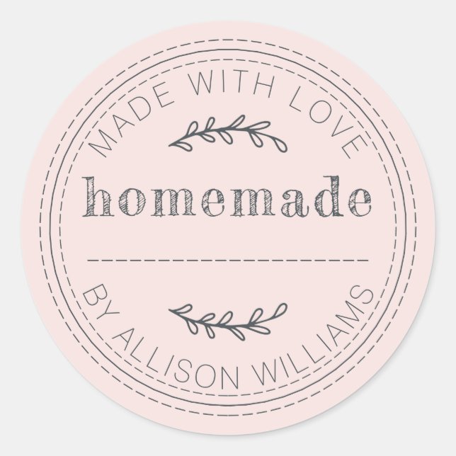 Rustic Homemade Baked Goods Jam Canning Modern Classic Round Sticker (Front)