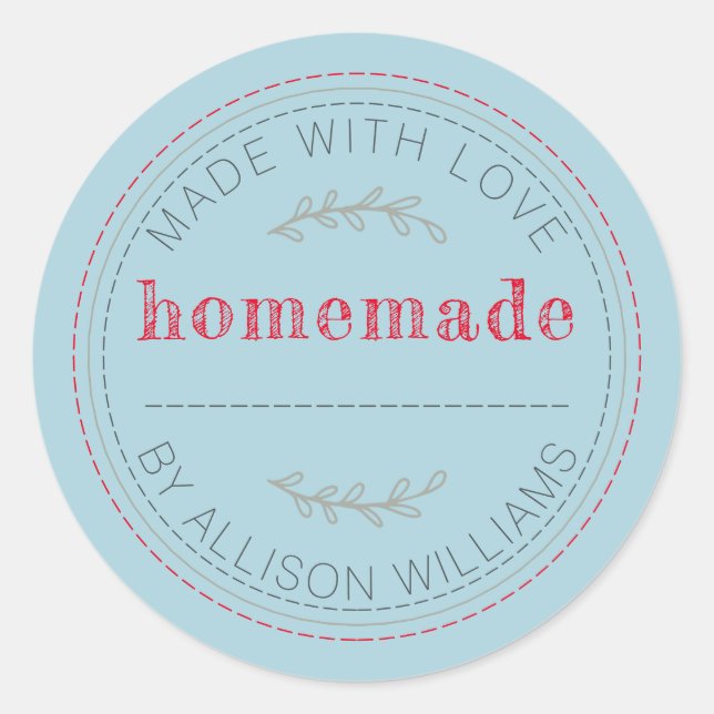 Rustic Homemade Baked Goods Jam Canning Modern Classic Round Sticker (Front)