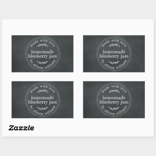 Rustic Homemade Blueberry Jam Canning Chalkboard Rectangular Sticker