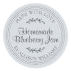 Rustic Homemade Blueberry Jam Canning Pastel Blue