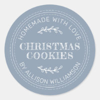 Rustic Homemade Christmas Cookies Dusty Blue