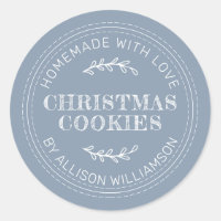 Rustic Homemade Christmas Cookies Dusty Blue