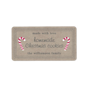 Rustic Homemade Christmas cookies Kraft Paper Label