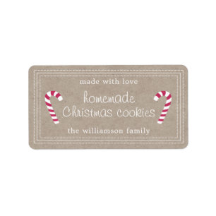Rustic Homemade Christmas cookies Kraft Paper Label
