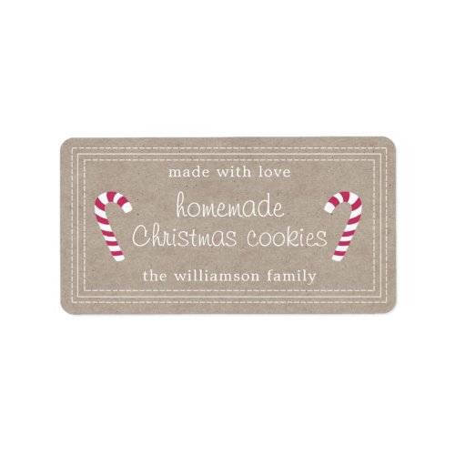 Rustic Homemade Christmas cookies Kraft Paper Label