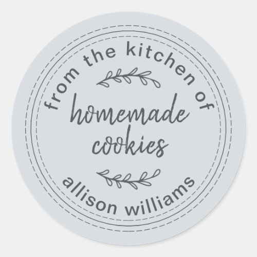 Rustic Homemade Cookies From the Kitchen of Blue Classic Round Sticker