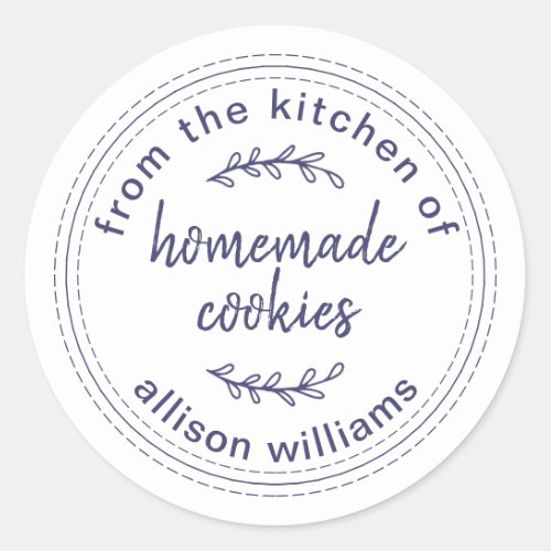Rustic Homemade Cookies From the Kitchen of  Class Classic Round Sticker