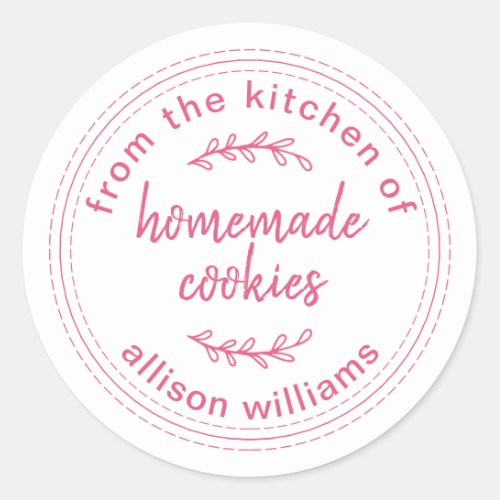 Rustic Homemade Cookies From the Kitchen of Classic Round Sticker