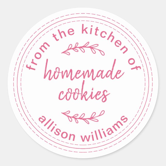 Rustic Homemade Cookies From the Kitchen of Classic Round Sticker (Front)