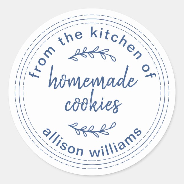 Rustic Homemade Cookies From the Kitchen of Classic Round Sticker (Front)