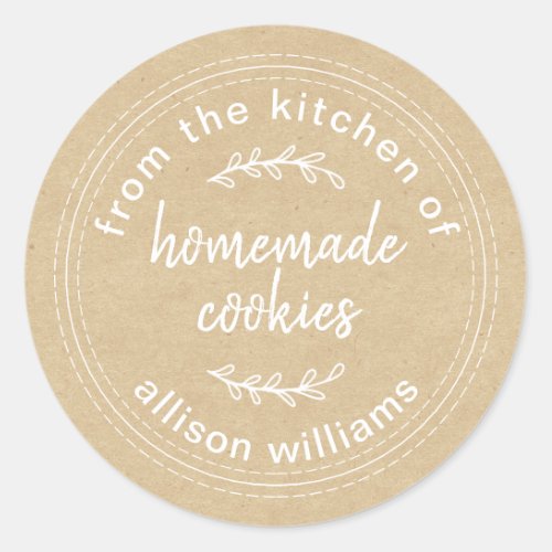 Rustic Homemade Cookies From the Kitchen of Kraft Classic Round Sticker