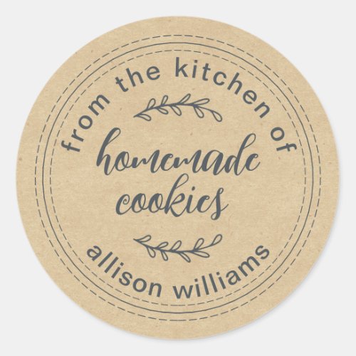Rustic Homemade Cookies From the Kitchen of Kraft Classic Round Sticker