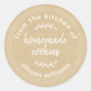 Rustic Homemade Cookies From the Kitchen of Kraft Classic Round Sticker