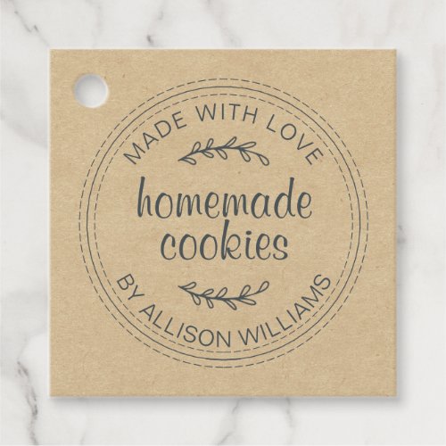 Rustic Homemade Cookies Kraft Paper Favor Tags