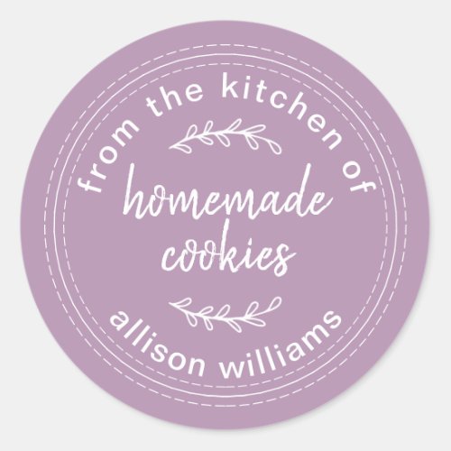 Rustic Homemade Cookies Lavender  Classic Round Sticker