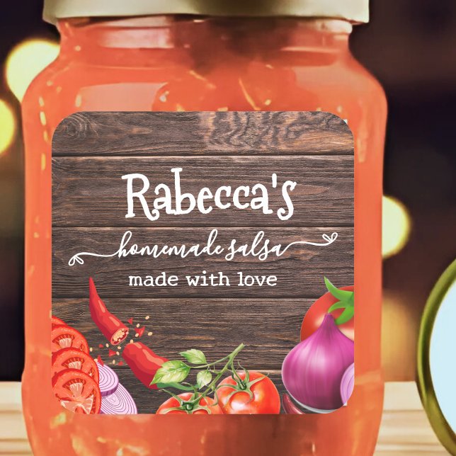 Rustic Homemade Custom Salsa Label (Creator Uploaded)