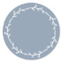 Rustic Homemade Dusty Blue Write On Classic Round Sticker