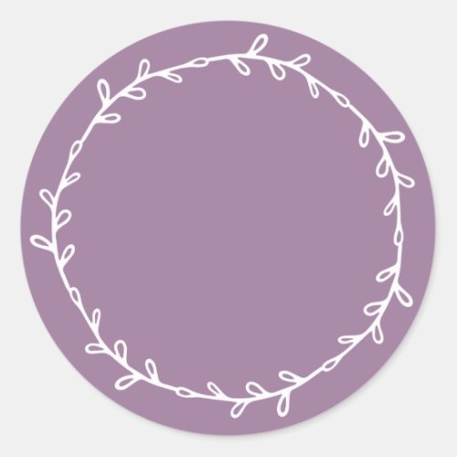 Rustic Homemade Dusty Lavender Write On Classic Round Sticker