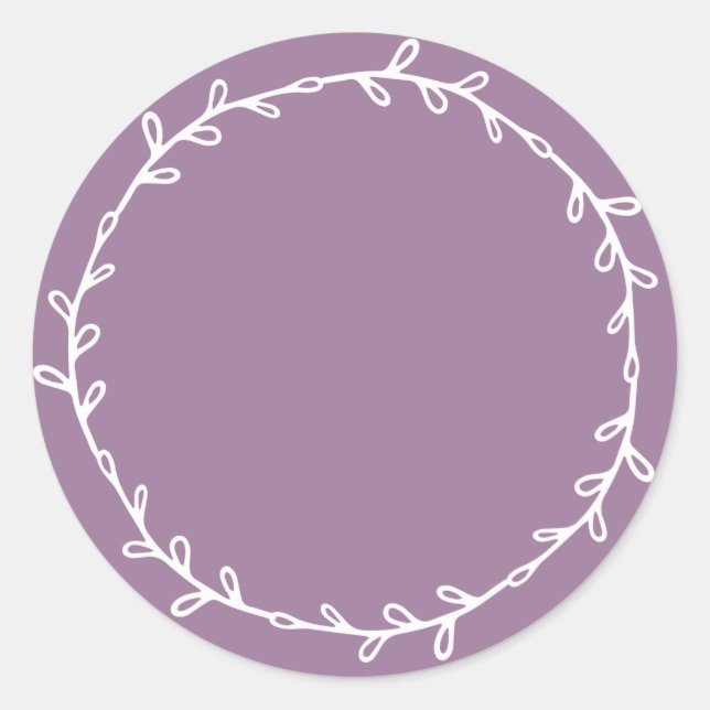 Rustic Homemade Dusty Lavender Write On Classic Round Sticker (Front)