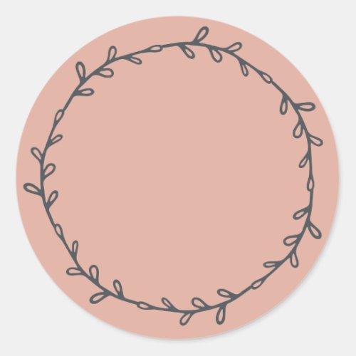 Rustic Homemade Dusty Pink Write On Classic Round Sticker