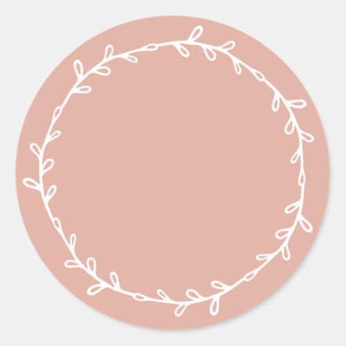 Rustic Homemade Dusty Pink Write On  Classic Round Sticker