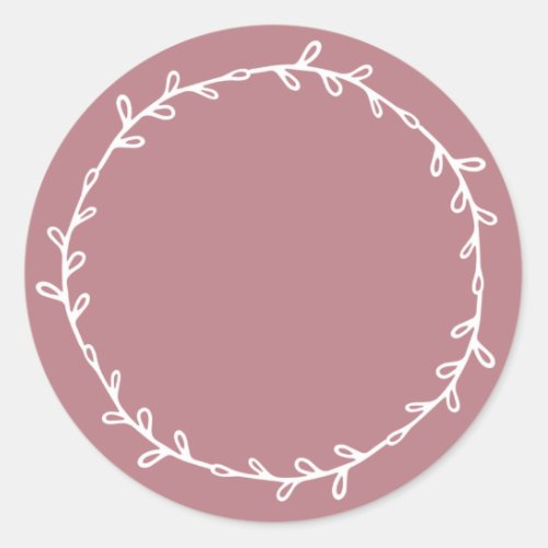 Rustic Homemade Dusty Rose Write On Classic Round Sticker