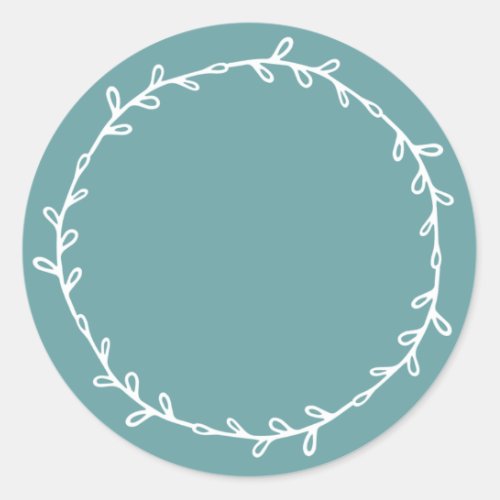 Rustic Homemade Dusty Turquoise Write On Classic Round Sticker