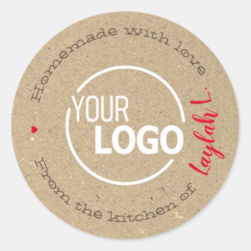 Rustic Homemade From The Kitchen Of Huge Template Classic Round Sticker