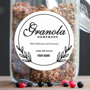 Rustic homemade granola label