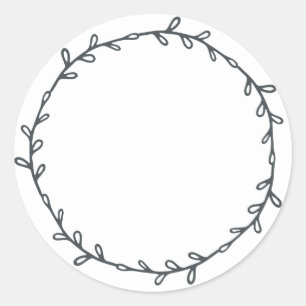 Rustic Homemade Jam Canning Black White Write On Classic Round Sticker