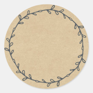 Rustic Homemade Jam Canning Kraft Paper Write On Classic Round Sticker